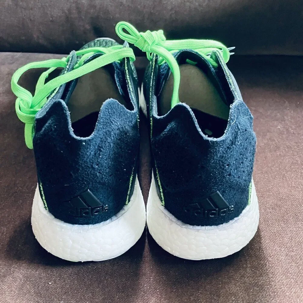 NEW Adidas Pure Boost Reveal Black Green PrimeKnit Suede Mens 10 US 44 EUR 9 UK